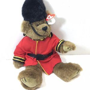 VTG TY Attic Treasures Malcolm The Royal Guard Bear 14" Plush Stuffed Animal Toy